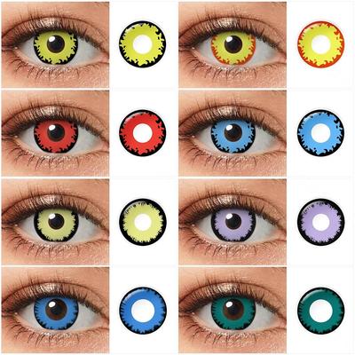 Pseyeche Demon Vampire Eye Хэллоуин контактные линзы страшные линзы косплей контакты синие контактные линзы для аниме аксессуары