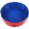 Dog Pool, Foldable PVC Pet Bath for Large Dogs, Blue Color, Portable Dog Bathing Pool, Red Design