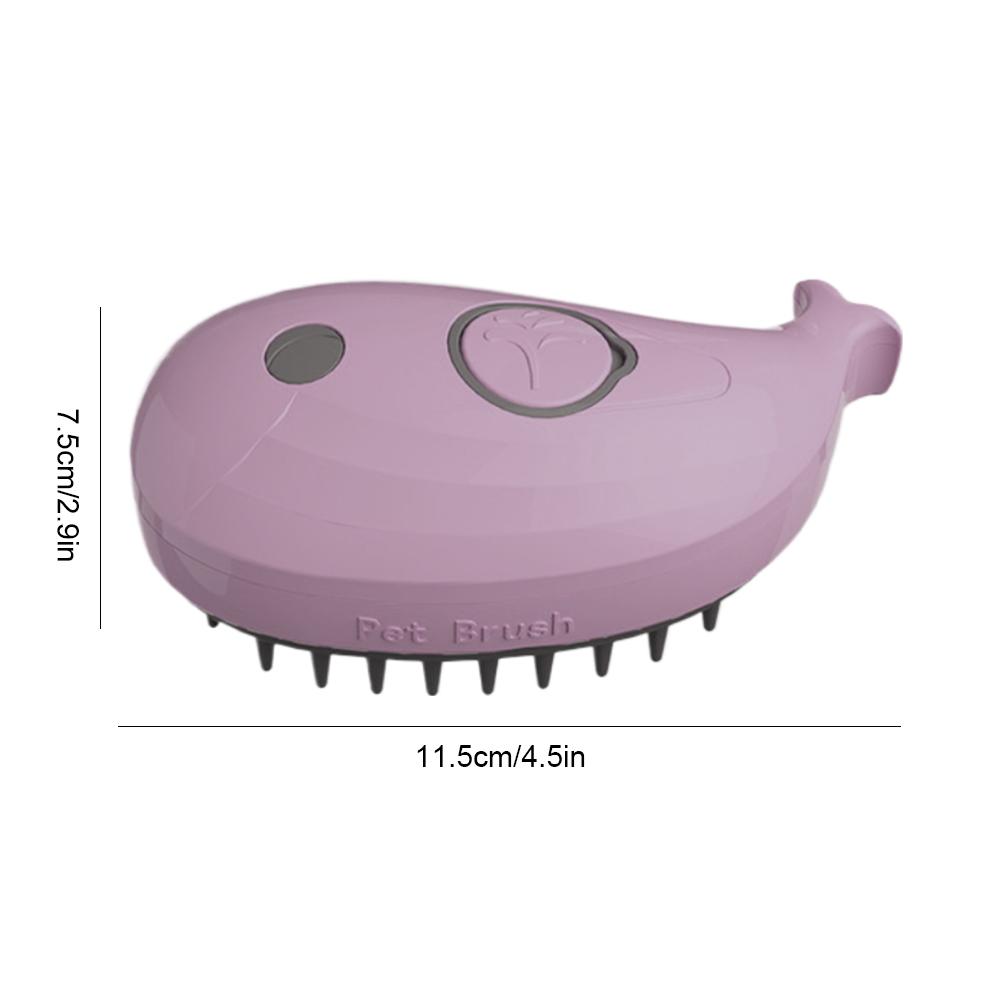 Мягкая расческа для стрижки кошек и собак с зарядкой от USB и электрическим распылителем воды (розовый)