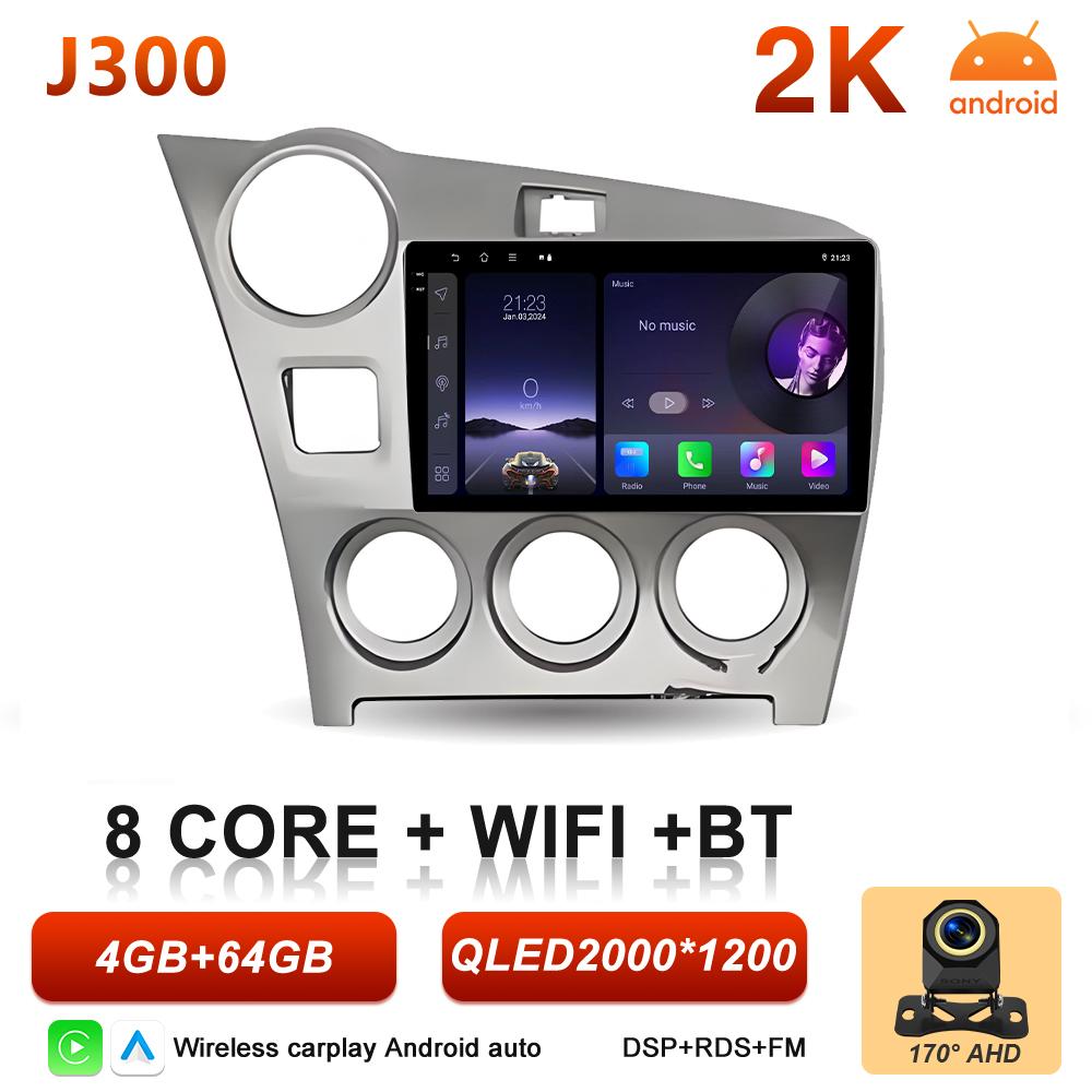 Android 16 Car Radio Carplay For Toyota Matrix 2 E140 2008 2009 2010 2011 2012 2013 2014 Video Multimedia Player Car Stereo RSD