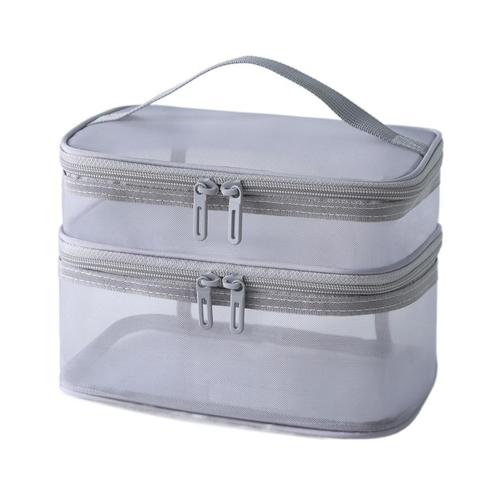 1/2/3 Layers Mesh Cosmetic Bags Zipper Perspective Makeup Bag Casual Cosmetic Storage Bag Women