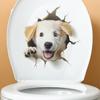 Наклейки на стену и туалет 'Ку-ку' с 3D щенком, водостойкие, самоклеящиеся, съемные, для декора ванной комнаты, туалета
