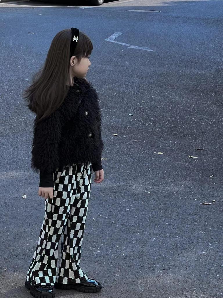 2024 новая зимняя шуба для девочек, однотонная иностранная шуба принцессы, детское хлопковое пальто для девочек, прилив