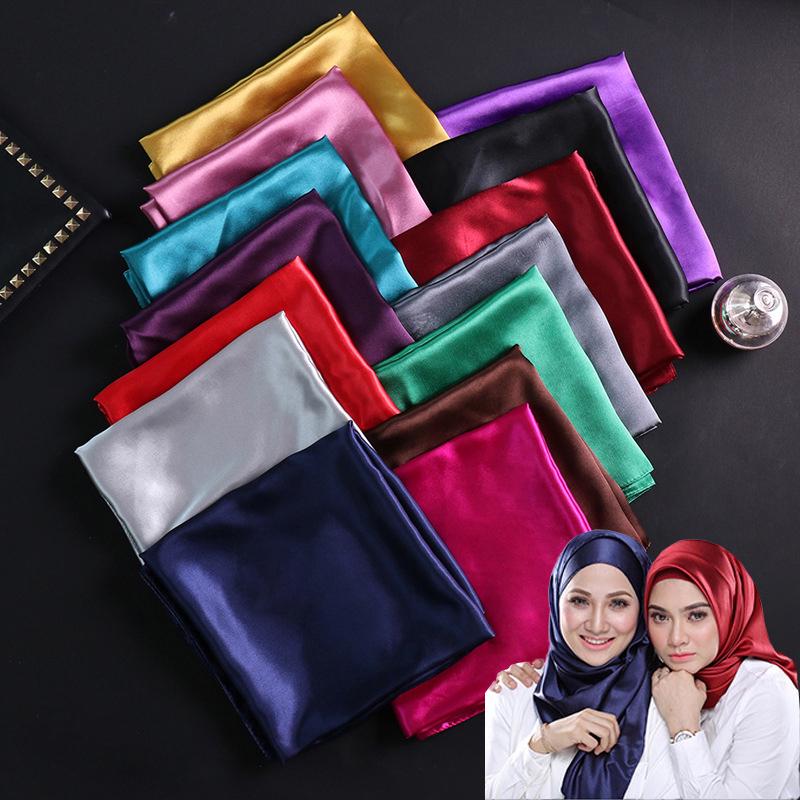 Мусульманский атласный платок 90×90см