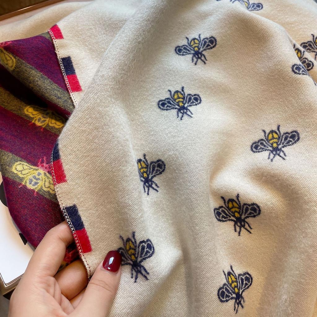 Imitation Cashmere Fringed Extended Jacquard Scarf Women'S Versatile Warm Thickened Shawl Decorative Scarf