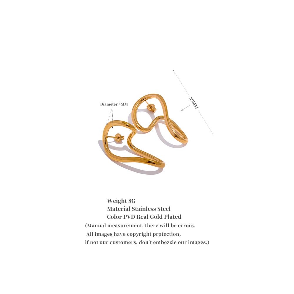 Eetit Минималистичные витые полые серьги-гвоздики из нержавеющей стали с геометрическим рисунком для женщин, персональные водонепроницаемые эффектные стильные ювелирные изделия