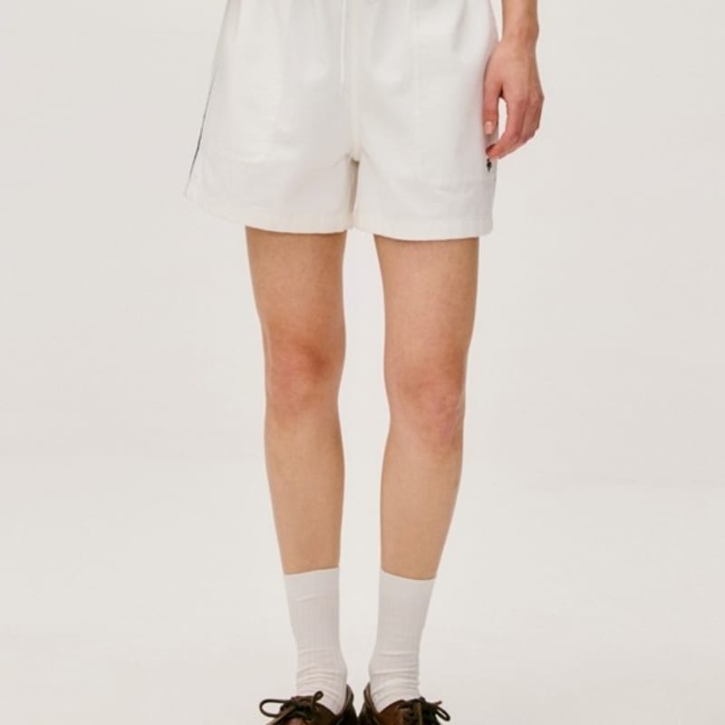 DEPOUND Mercerized Cotton Logo Socks - Ivory