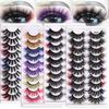10 Pairs Of Colored False Eyelashes Naturally Docile Thick Cross Eyelashes