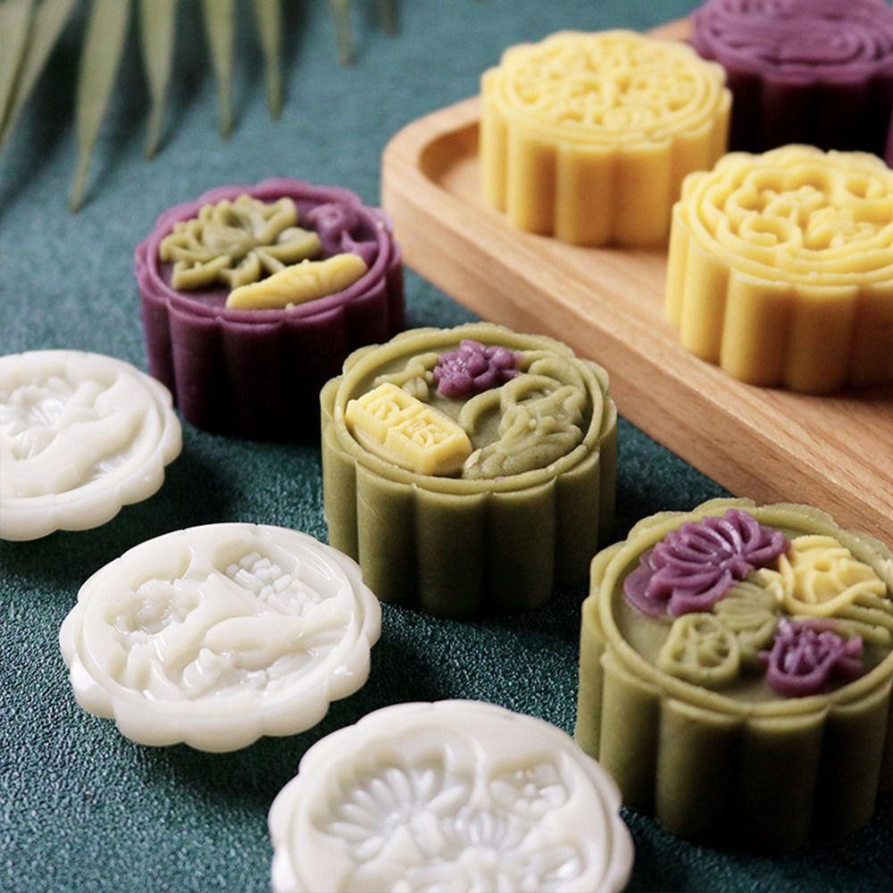 Mid Autumn Festival Moon Cake Mould 50g Plungers Pastry Tools Moon Cake Tool Hand Press Mold