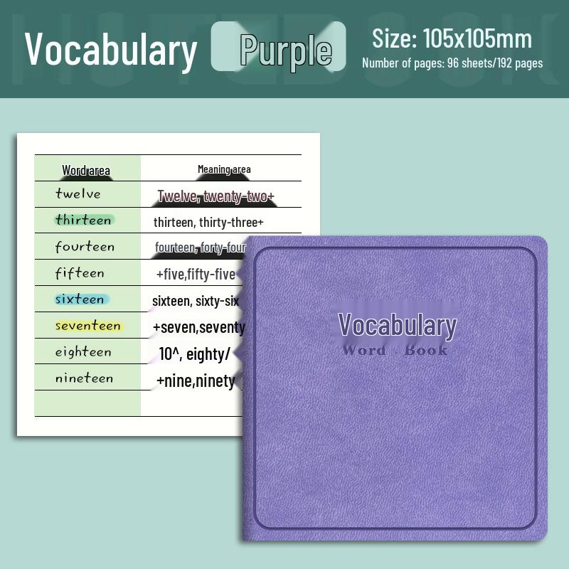 High-Value Portable English Memory Notebook - Square, Pocket-Sized Word Record Book