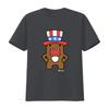 Футболка Domo Kun с синим американским шляпой Дяди Сэма Размер L 100% Хлопок Новый винтаж Стиль washed homme