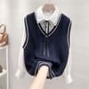 Knitted Vest Women Spring and Autumn Wear Academy Casual Sweater Women Wearing the New Fashion Sleeveless Sweater Vest Female