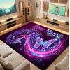 Butterfly Theme Crystal Velvet Floor Rug Personalized Custom Name Text Warm Carpet Home Decoration