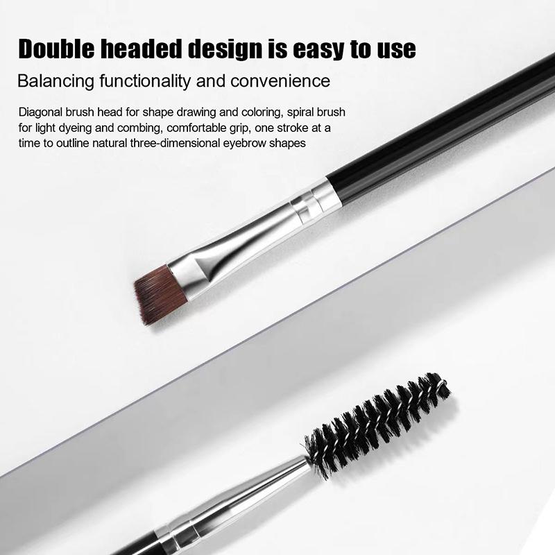 Двусторонняя кисть для бровей и подводки для глаз для женщин инструменты для макияжа кисть для ресниц завивка ресниц спиральная кисть угловые кисти для пудры для бровей