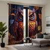 Комплект из 2 предметов HD Сова в лесу декоративная занавеска Цветная завязка цифровая печатная занавеска Украшение дома стиль Украшение гостиной ро