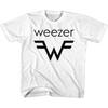 Белая футболка с белым логотипом Weezer W