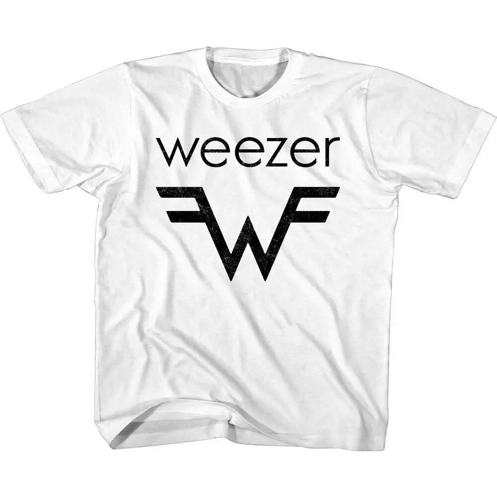 Белая футболка с белым логотипом Weezer W