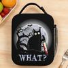 Cat What Lunch Bag Retro Travel Lunch Box Graphic Portable Cooler Bag