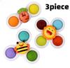 3Pcs Cartoon Insect Fidget Suction Cup Spinner Toy Set Educational Rotating Rattle Baby Bath Toys for Children