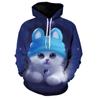 2023 New Fashion Black and White Cat 3D Hoodie Sweatshirts Pullover Men Women Casual Streetwear Plus Size Hoodies