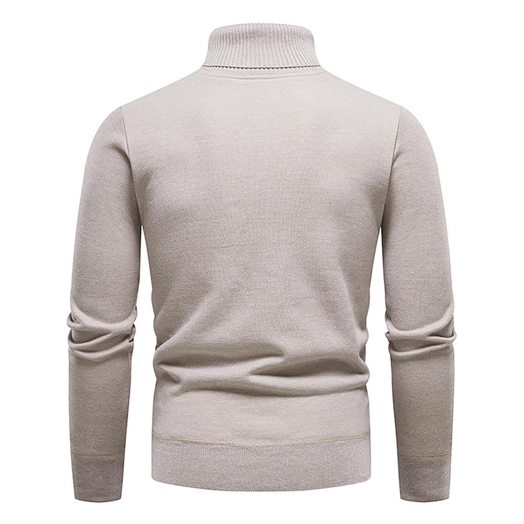 Men's Sweater High Neck Sweater Solid Color Slim Bottoming Sweater