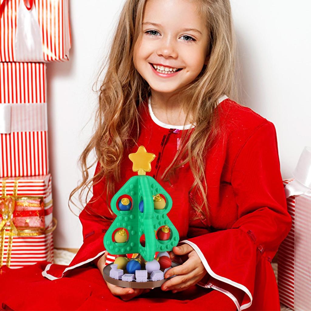 Детский Рождественский Набор Игрушечной Железной Дороги с Елкой, Напечатанный на 3D-принтере, Рождественские Украшения, Украшения для Праздничной Вечеринки, Подарки для Маленьких Мальчиков и Девочек