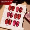JTING Newest Cherry Ruby Cat Eye Gel Polish Christmas Red Style Cat Eye Gel Nail Polish Professional ODM Custom Nail Supplier