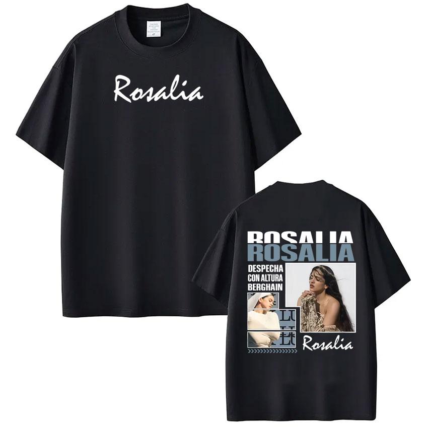 Футболка с принтом Rosalía LUX Tour для мужчин и женщин, модная, хлопковая, повседневная, оверсайз, свободная, хип-хоп, подарки для фанатов