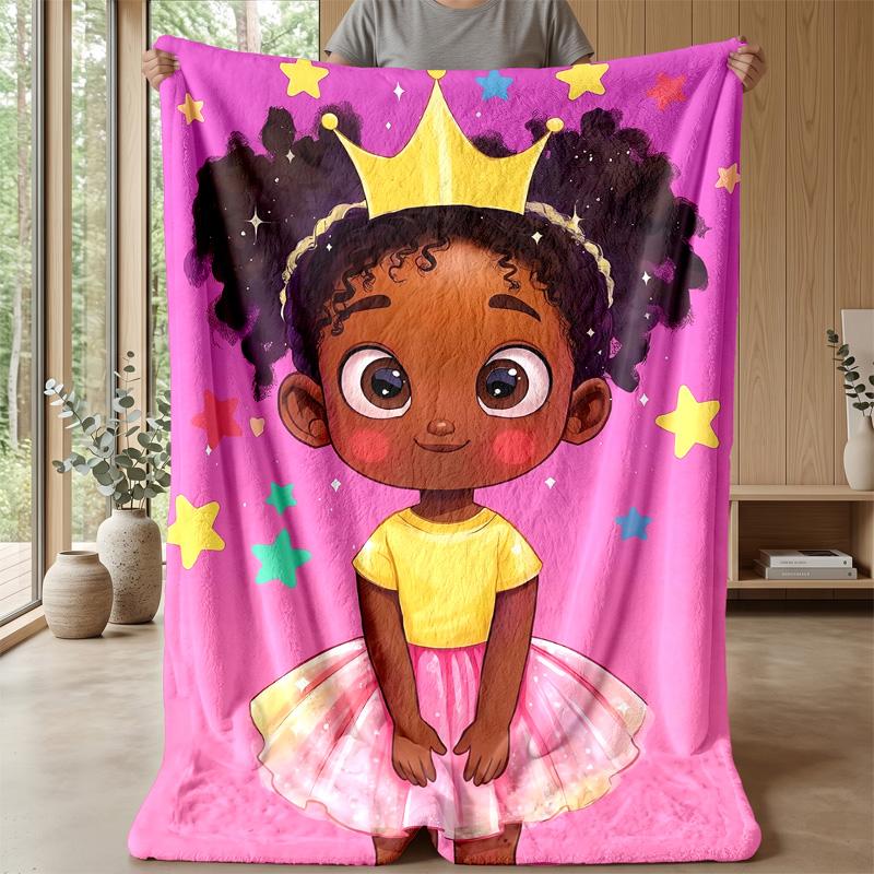 Princess in Pink Ball Gown with Wand Theme blanket Lightweight Warm Flannel Blanket Decorative Throw Blanket for Home Decoration