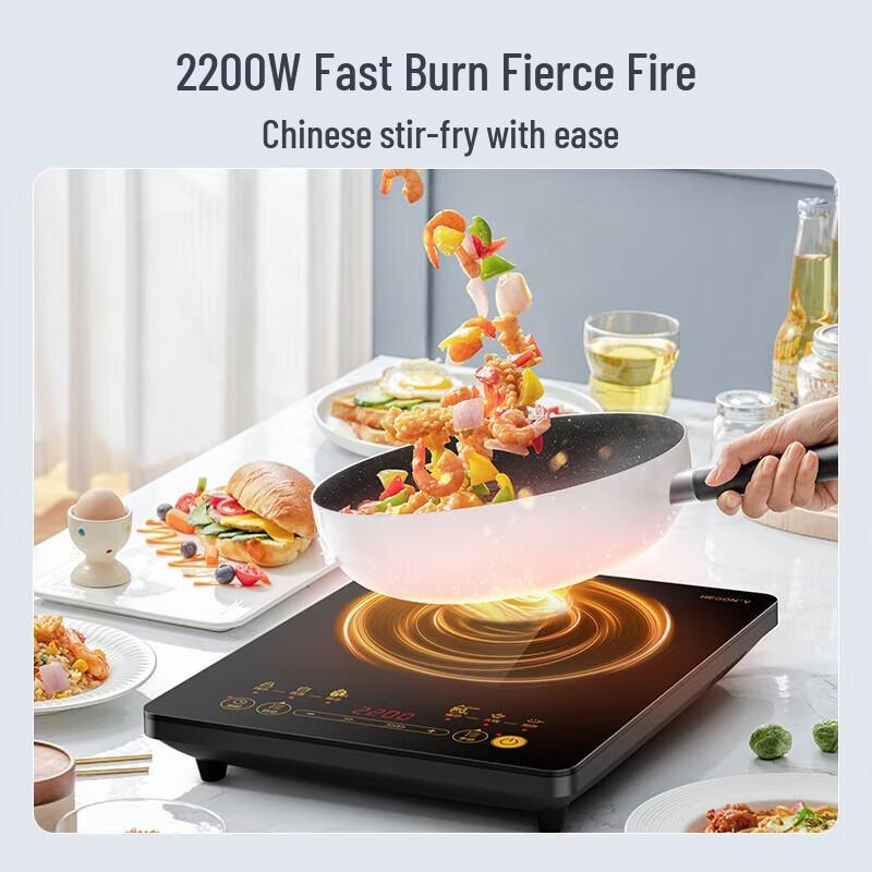 Midea 2200W Touch Control Induction Cooker with Double Cookware Set CN plug (adapter included)