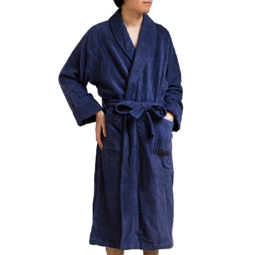Bloom Imabari Bathrobe Scene Towel Fabric Cotton Thermal Absorbent Made In Japan Women's Men's 100% (M, Navy)