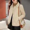 Cotton-Padded Jacket for Women 40-50: Stylish Petite Short Coat, Casual Lightweight Top for Autumn/Spring/Summer.