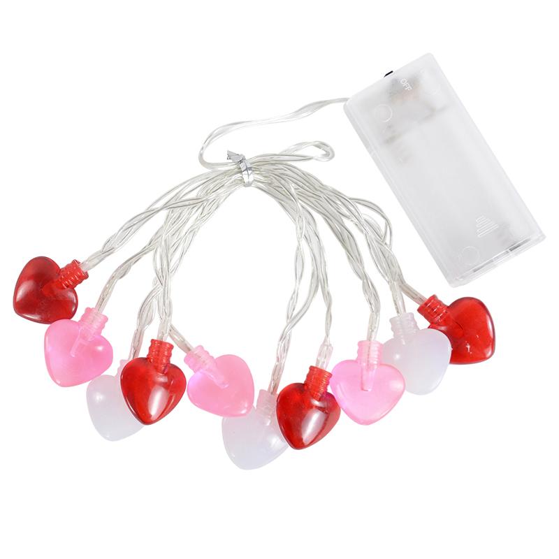 1.5M 10LED Love String Lights Valentines Day Gift Red Heart Shaped Fairy Light Garland Wedding Party Home Decorations Lamp 2024