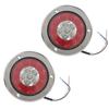 2pcs 12V-24V Car Turn Signal Light Round Rear Brake Lamps 16LEDs Tail Stop Lamp for Truck Trailer RV Caravan MK-127