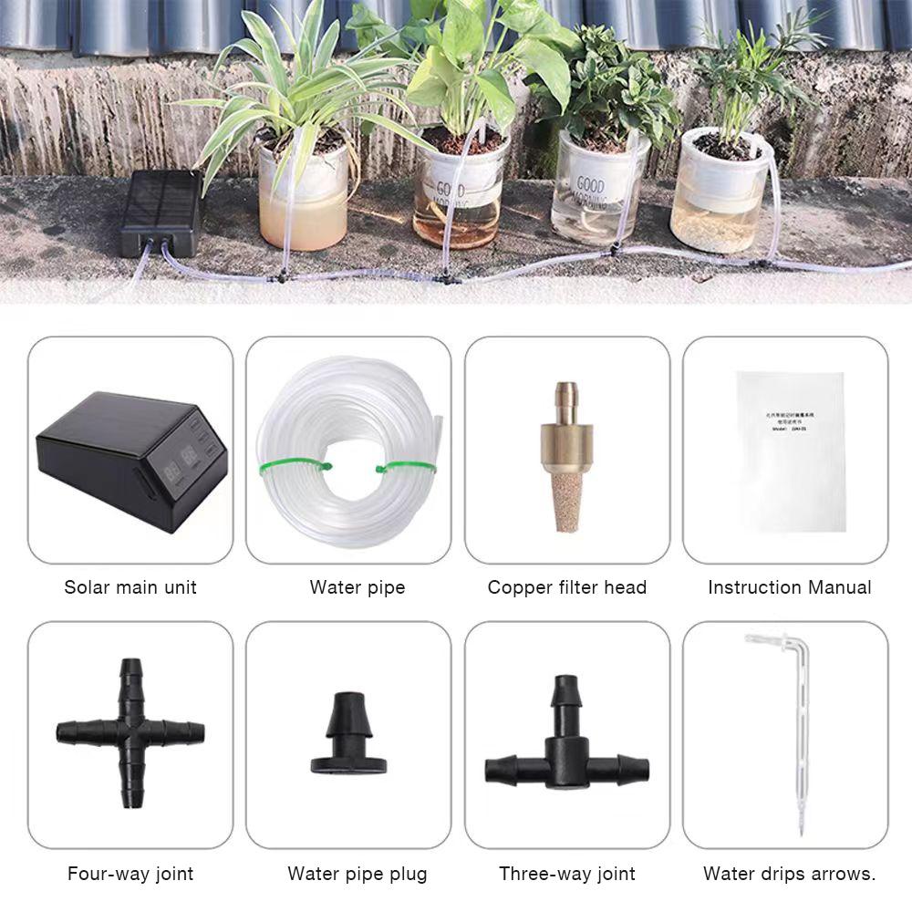Solar Irrigation Timer Outdoor Garden Plant Watering Timer Device Automatic Drip Irrigation System 2000 mAh Rechargeable