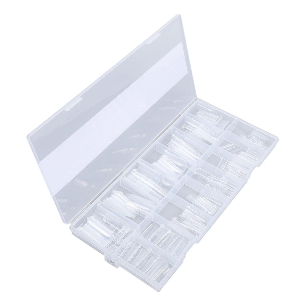 160 Pcs Toenail Forms Clear Toenail Extension Full Cover Tips with Accurate Markings for Manicure   At Home