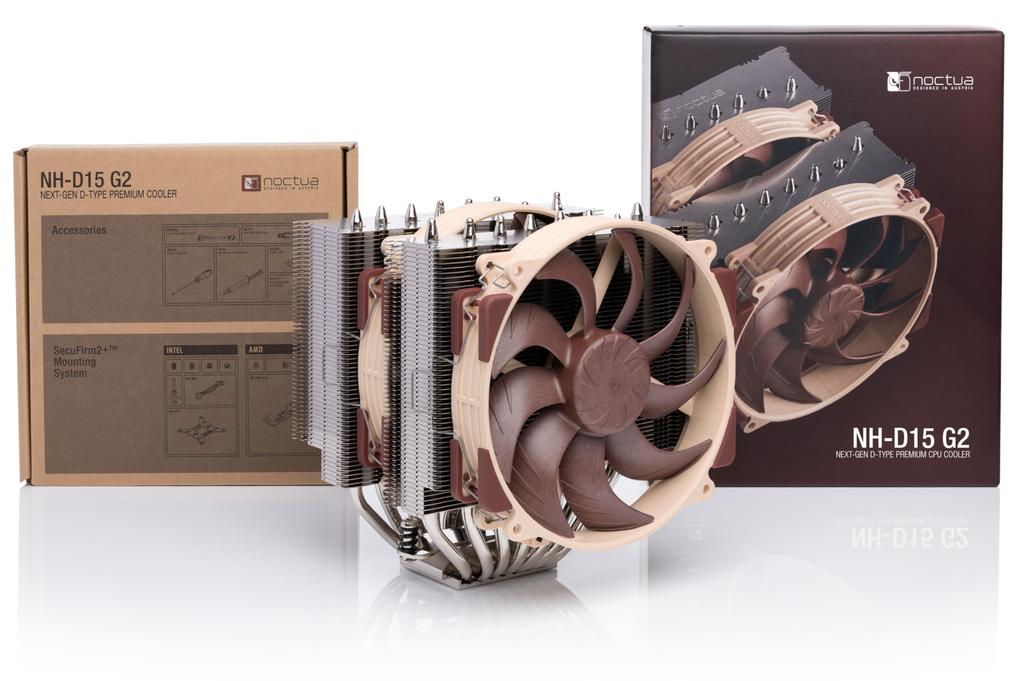 Noctua Dual Tower CPU Standard Version Compatible with AMD AM5 and Intel LGA1851 LGA1700 NH-D15 G2, Cooler, All-round / (Brown)