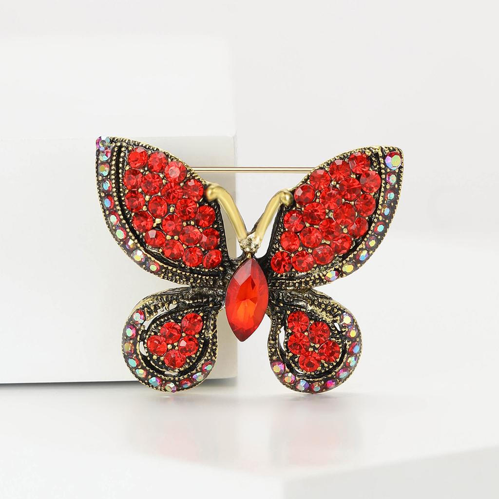 Creative Exquisite Alloy Rhinestone Butterfly Brooch Fashion Temperament Women'S Cardigan Shawl Corsage Jewelry Pin