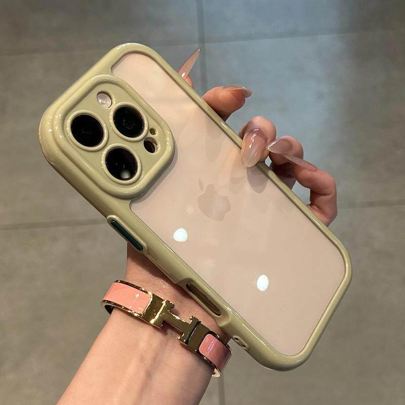 Однотонный чехол для телефона с кремовой текстурой для Apple iPhone 13-16 Pro/Pro Max, Ударопрочный