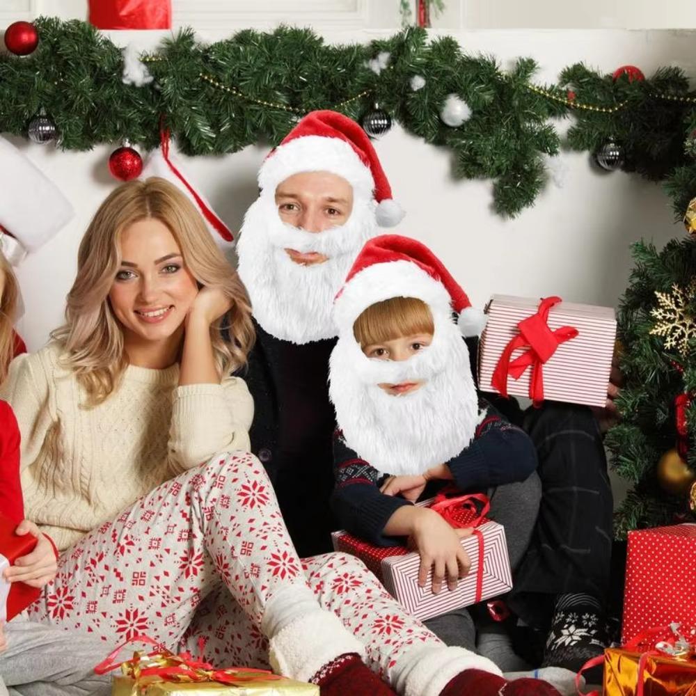 Costume Santa Hat and Beard Gift Cosplay Clothing New Year Red Christmas Santa Hats