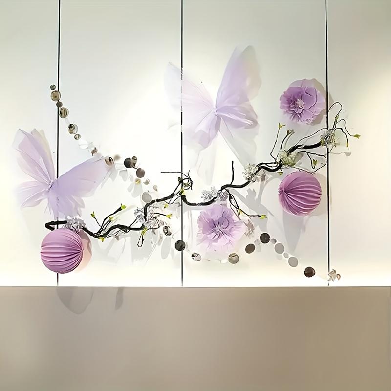 Романтичная глянцевая большая бабочка из розовой марли, 1 шт., украшение - регулируемые крылья, идеальное цветочное украшение, украшения для вечеринки в виде бабочек