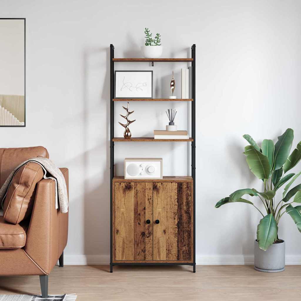 Bookshelf 6 Tiers 60 x 24 x 161 cm Engineered Wood Reclaimed Wood