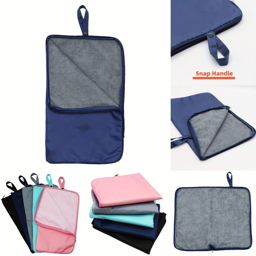 Snap Handle Towel Wet Bag Zipper Closure Wet Bag for Swimsuit Compact Swim Bag  Swimming