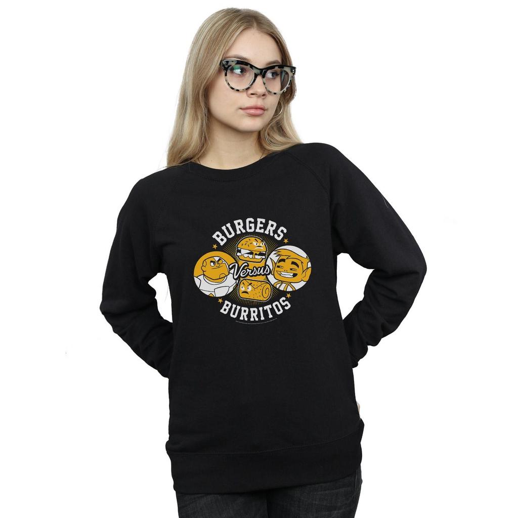 DC Comics Womens/Ladies Teen Titans Go Burgers Vs Burritos Sweatshirt