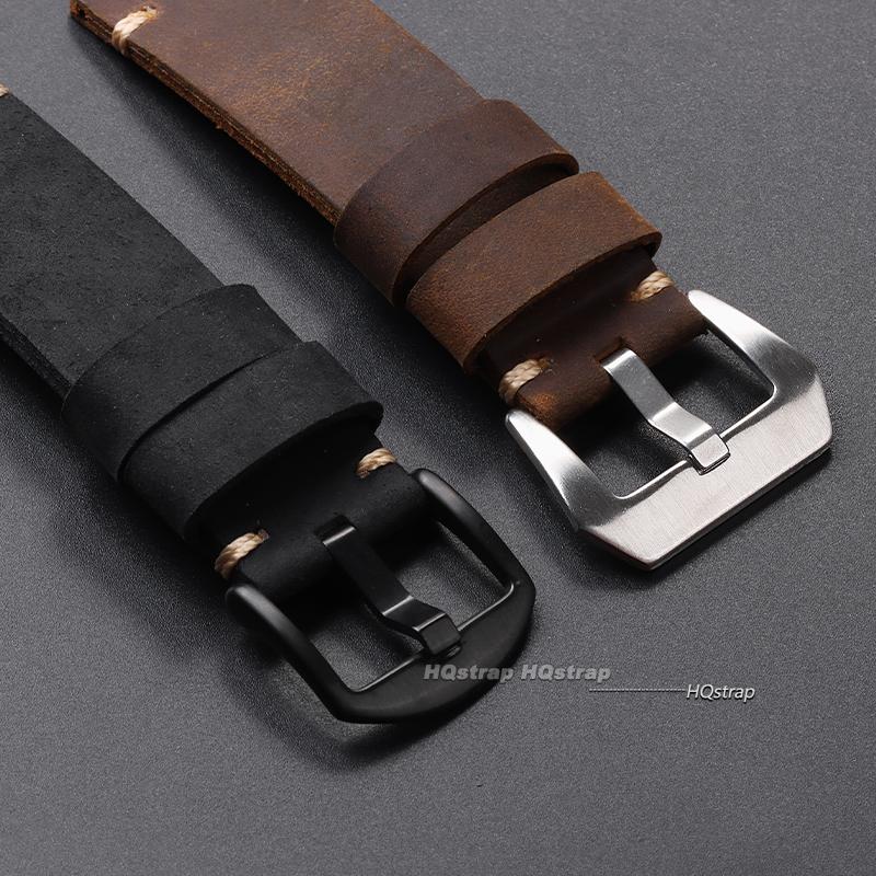Ручная работа Коровья кожа Ремешок для часов для Panerai PAM111 441 Коричневый кожаный ремешок Мягкий мужской браслет 22 мм 24 мм 26 мм Винтажный ремешок