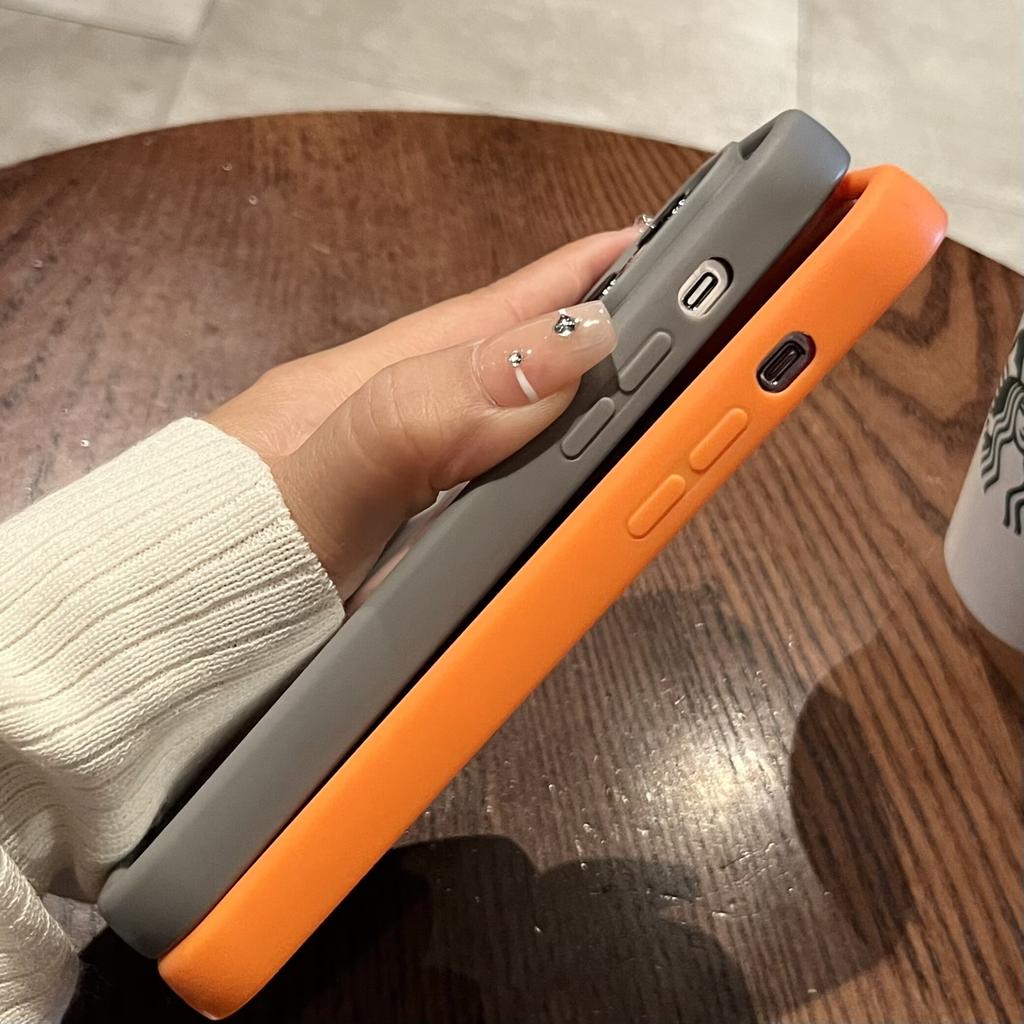 Titanium gray thicken silicone frame phone case for iPhone 15 14 13 12 11 Pro Max full cover shockproof clear hard bumper cover