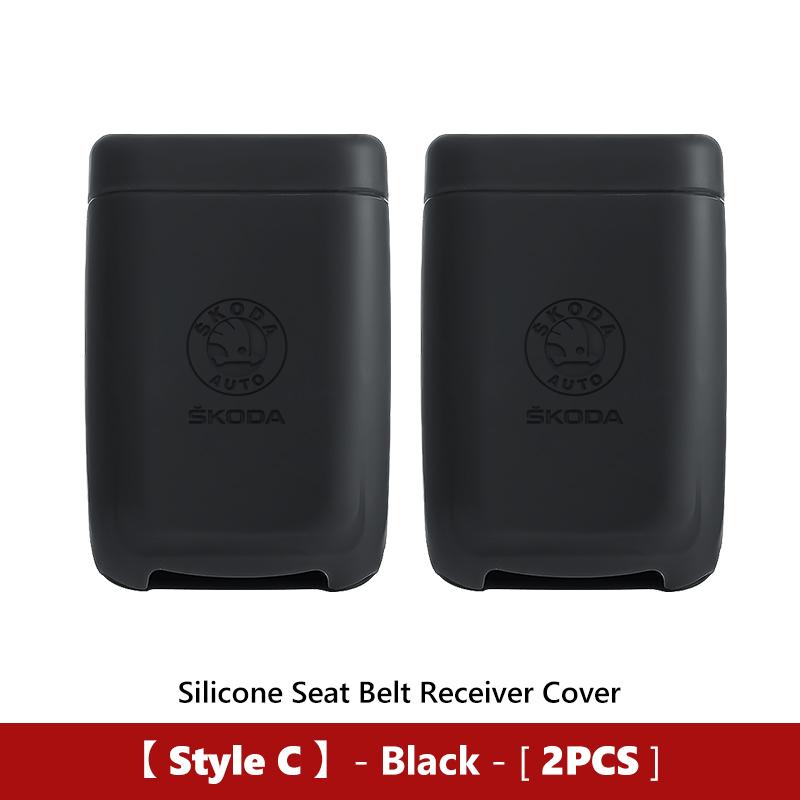 ptncy6 Car Seatbelt Buckle Cover Silicone Anti-scratch Protector Safety Belt Buckle Guard Tool For Skoda Fabia Kamiq Superb Scala