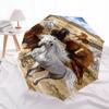 Horses Desert- Automatic Umbrella,Suitable for Men and Women, Outdoor Accessories, Suitable for Birthdays 1016b