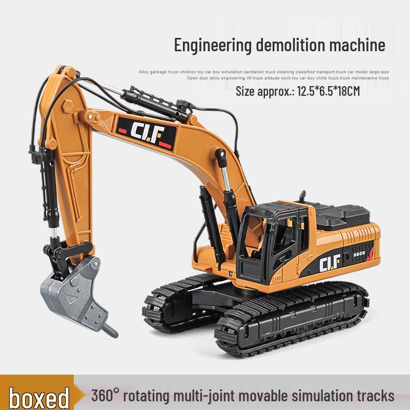 Набор строительной техники Car Cube из сплава: Игрушка Погрузчик, Экскаватор, Кран, Бетоносмеситель и Дорожный каток