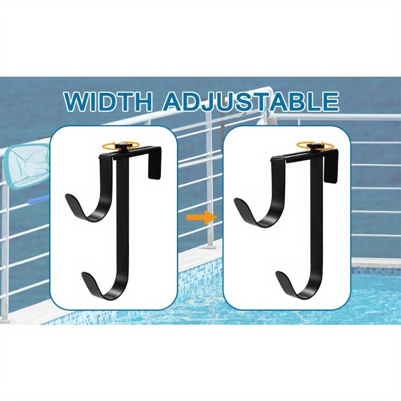 2 шт., регулируемый алюминиевый держатель для столба бассейна, крючки для ограждения столбов бассейна, 2 шт. крюк для столба бассейна, прочные крючки для ограждения шланга бассейна
